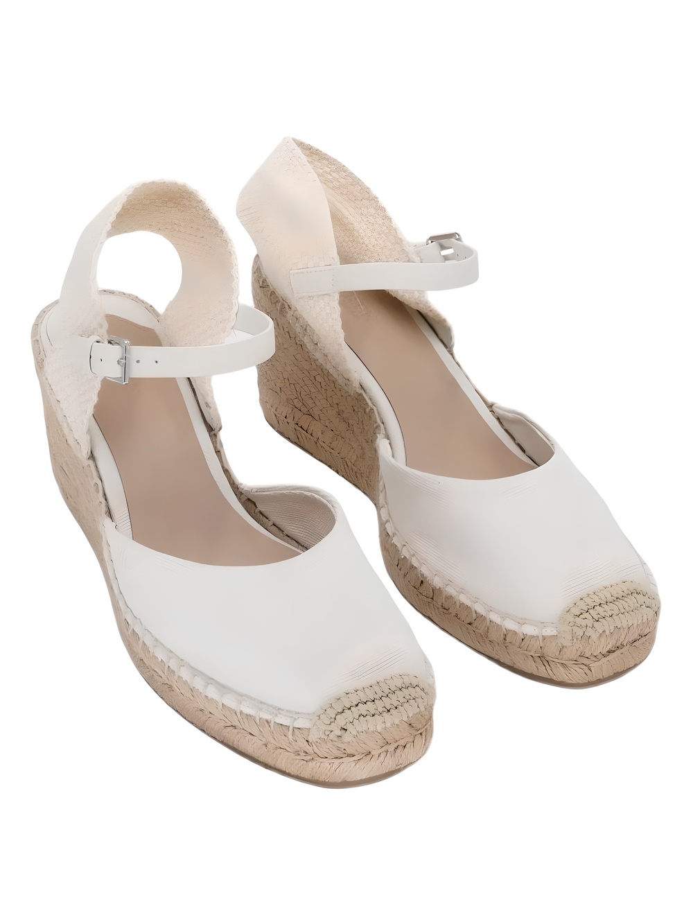 Lauren Ralph Lauren Robby Wedge Espadrille Sandals Soft White Natural Size 9.5M